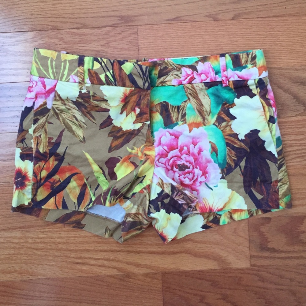 J. Crew Floral Multi-Color Cotton Shorts